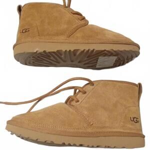 NWOT UGG Neumel Suede Boots Kids 3 / Women’s 5 Chestnut Shearling Cozy Winter